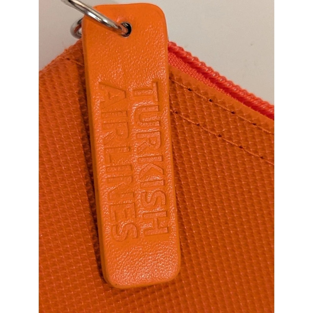 Lacoste Turkish Airlines Amenity Kit Orange Pouch Travel Set Slippers Mask NEW - Picture 6 of 7